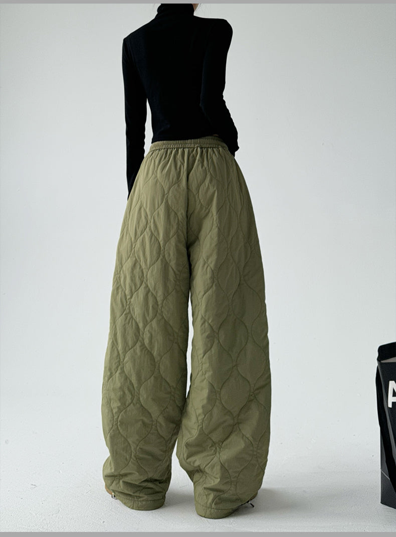 Thickened Warm Quilted Loose Women's Casual Pants