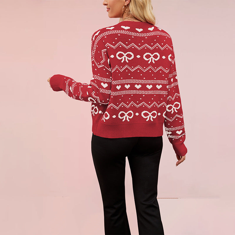Valentine's Day Cardigan Heart Knitted Coat Sweater