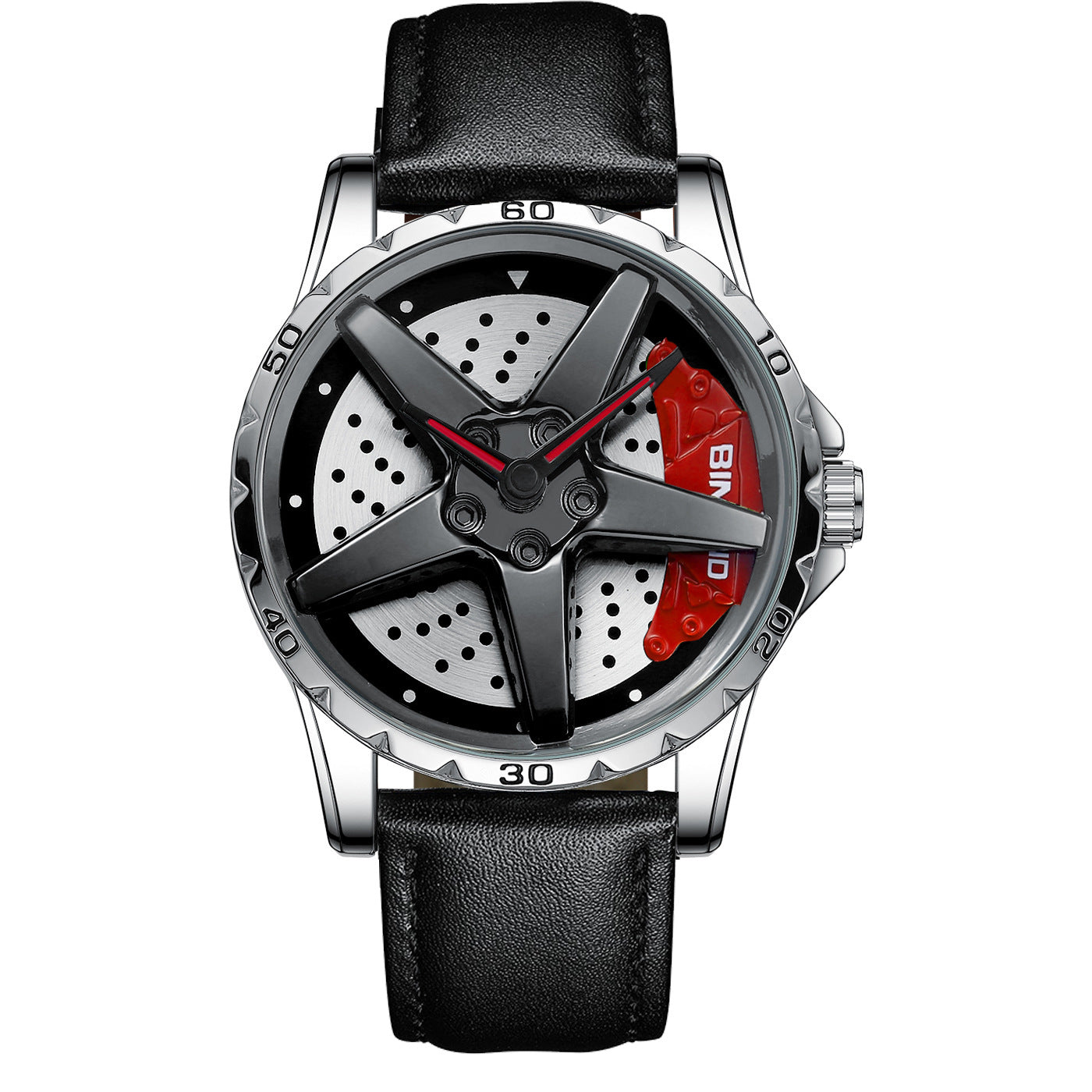 Motorcycle Engine Brake Caliper Watch For Men, Car Wheel Hub Dial