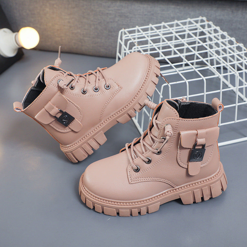 Girls' Fashion Short New Versatile Martin Boots Simple