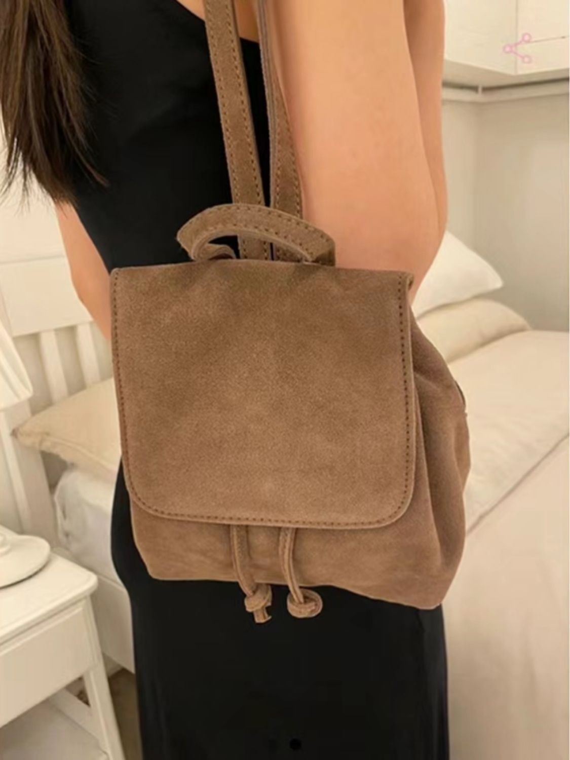 Retro Minority Autumn And Winter New Suede Girls Backpack