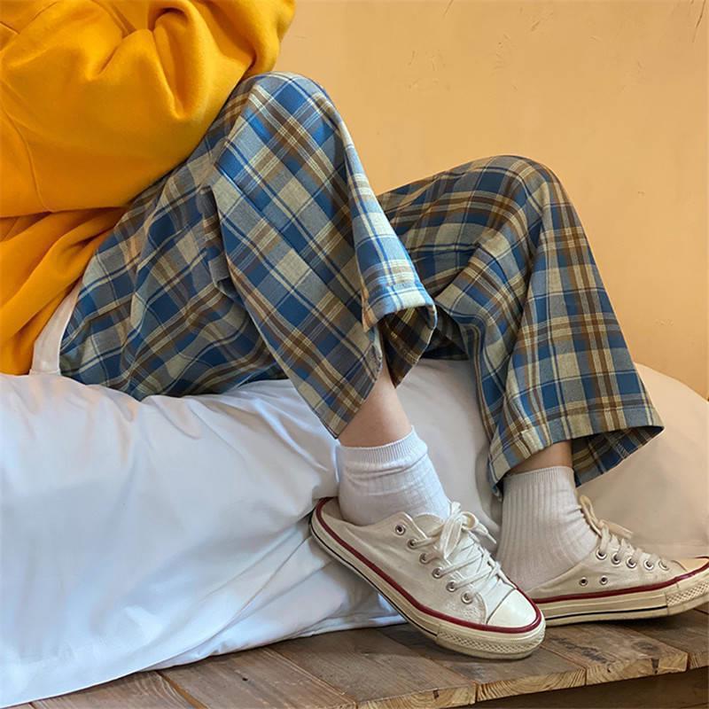 New Loose Student Lattice Loose Pants