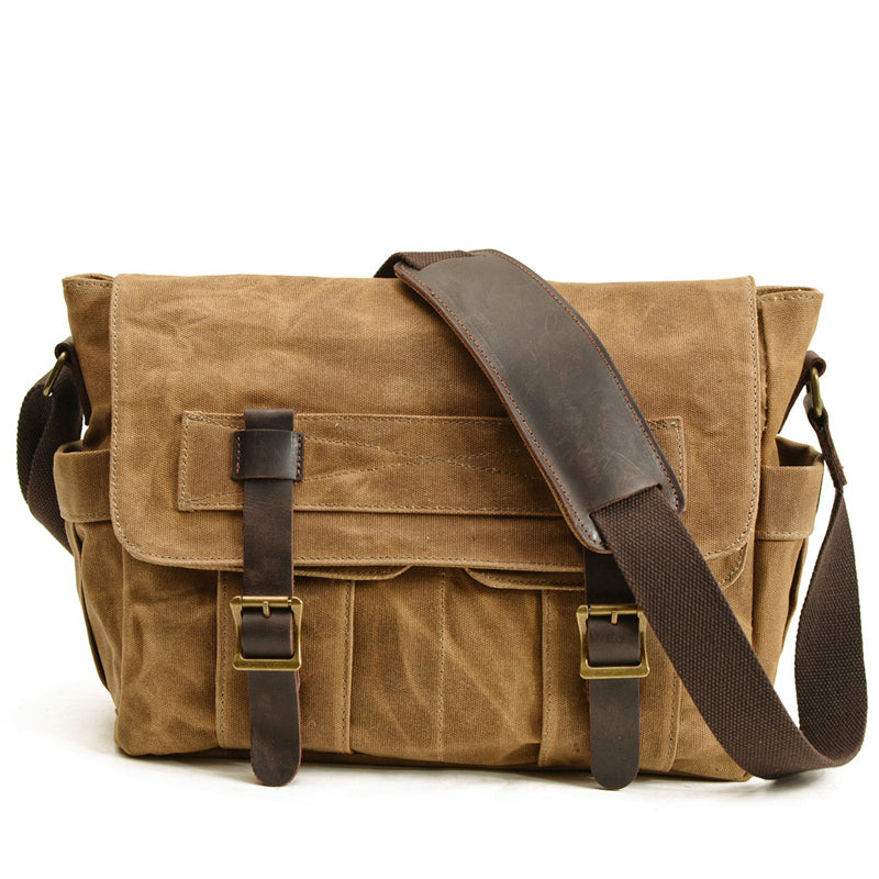 Vintage Waterproof Oil Wax Canvas Single-shoulder Messenger Bag