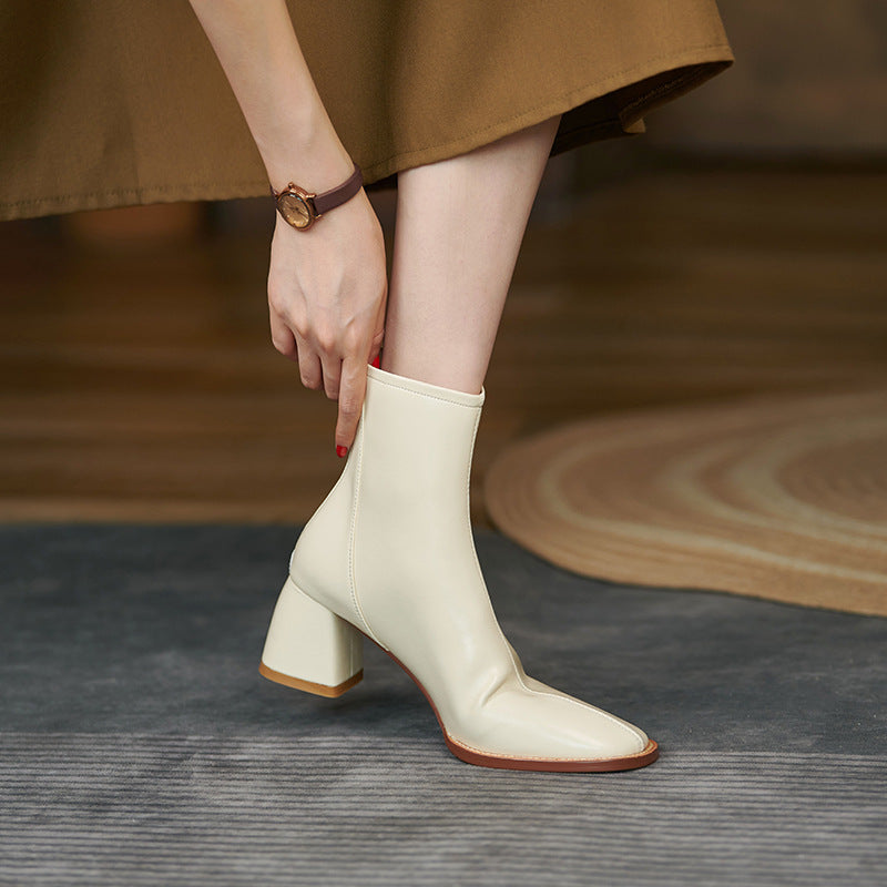 Fashion Women's Back Zipper High Heel Ankle Boots