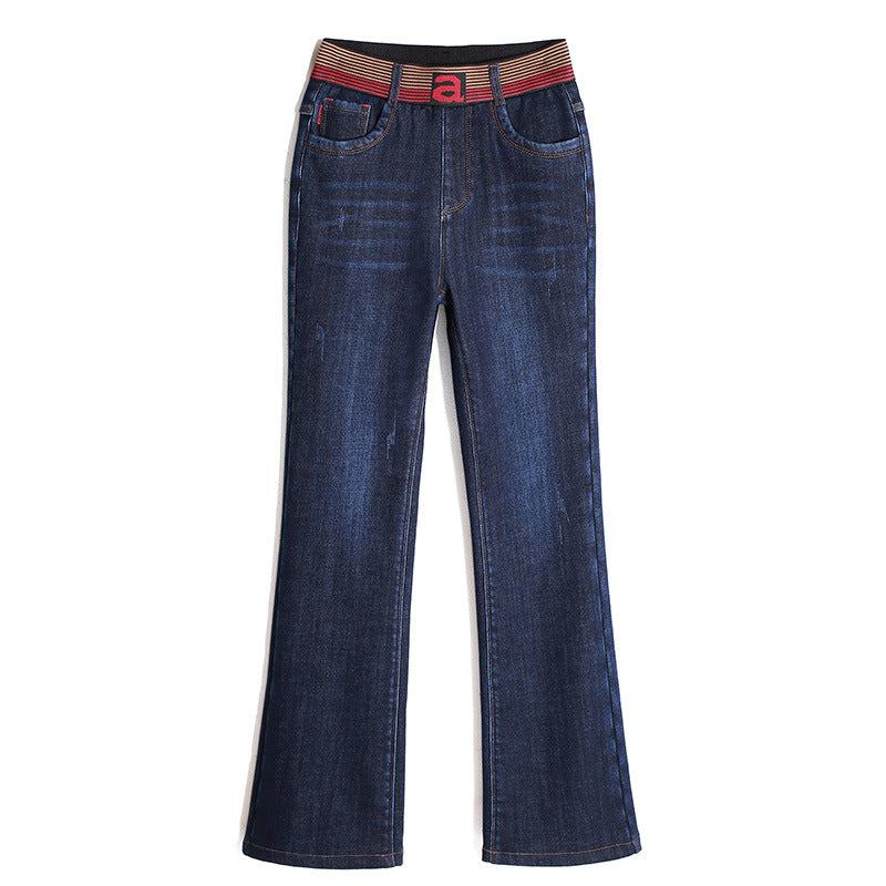 Women's Micro Flared Jeans High Waist Straight Pants