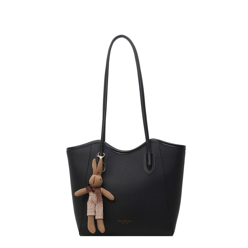 High-End Textured Retro Commuter Shoulder Bag In A Minimalist Style