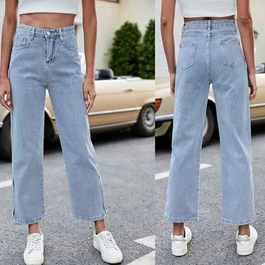 Afslappede jeans med sideslids, der passer til alt