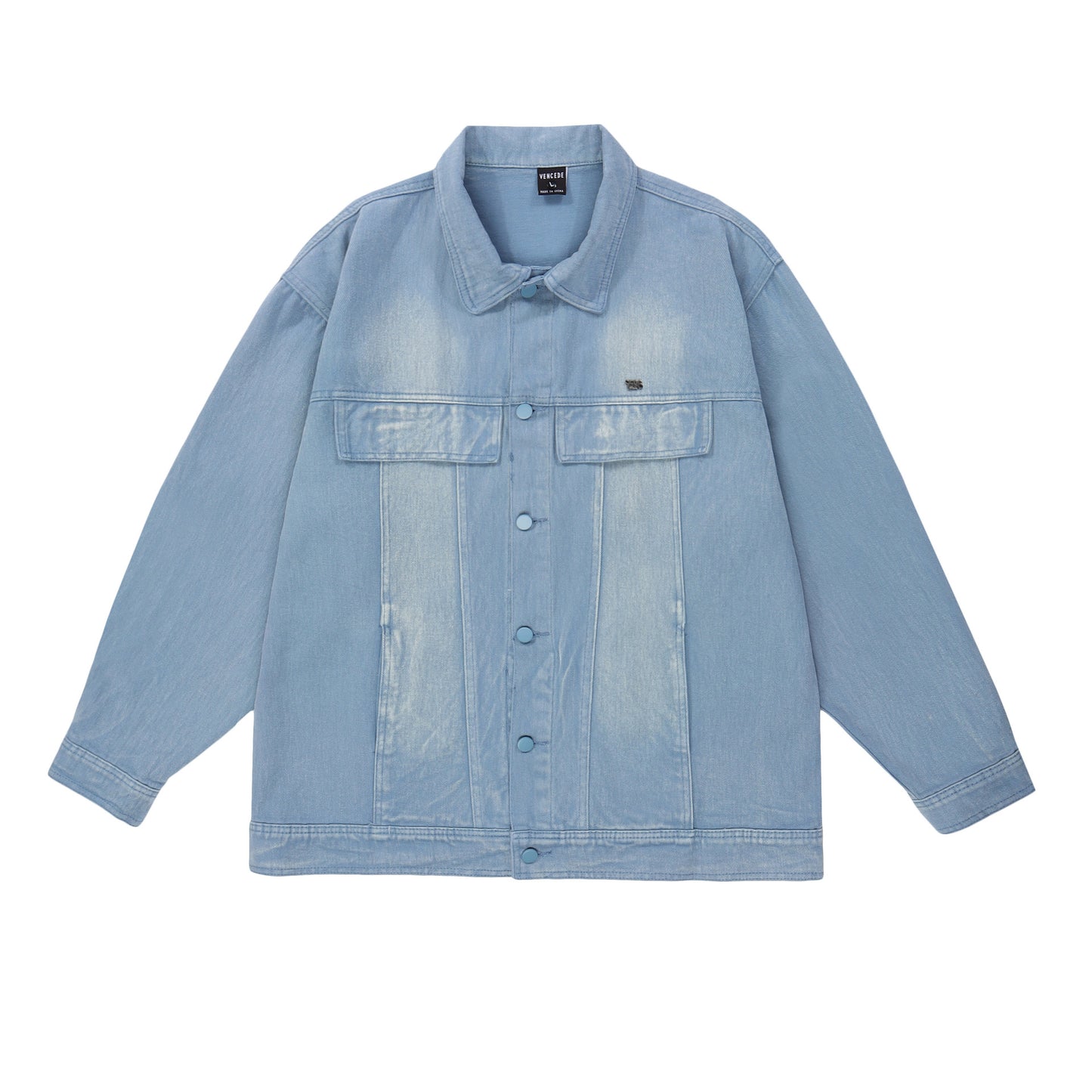 Leisure Washed And Worn Denim Jacket Coat