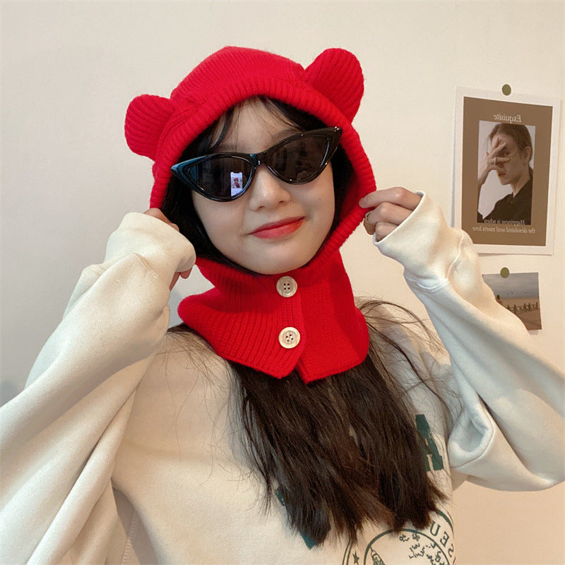 Knitted Hat Warm Neck Wrap