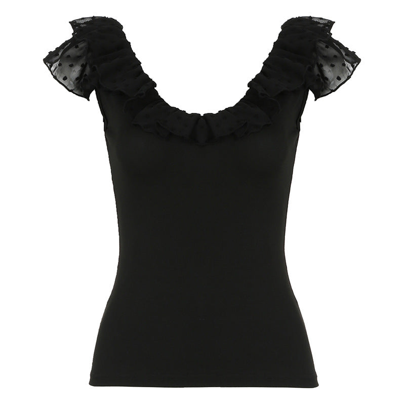 Fashionable Slim Fit Minimalist Design Womens Short Sleeve Top