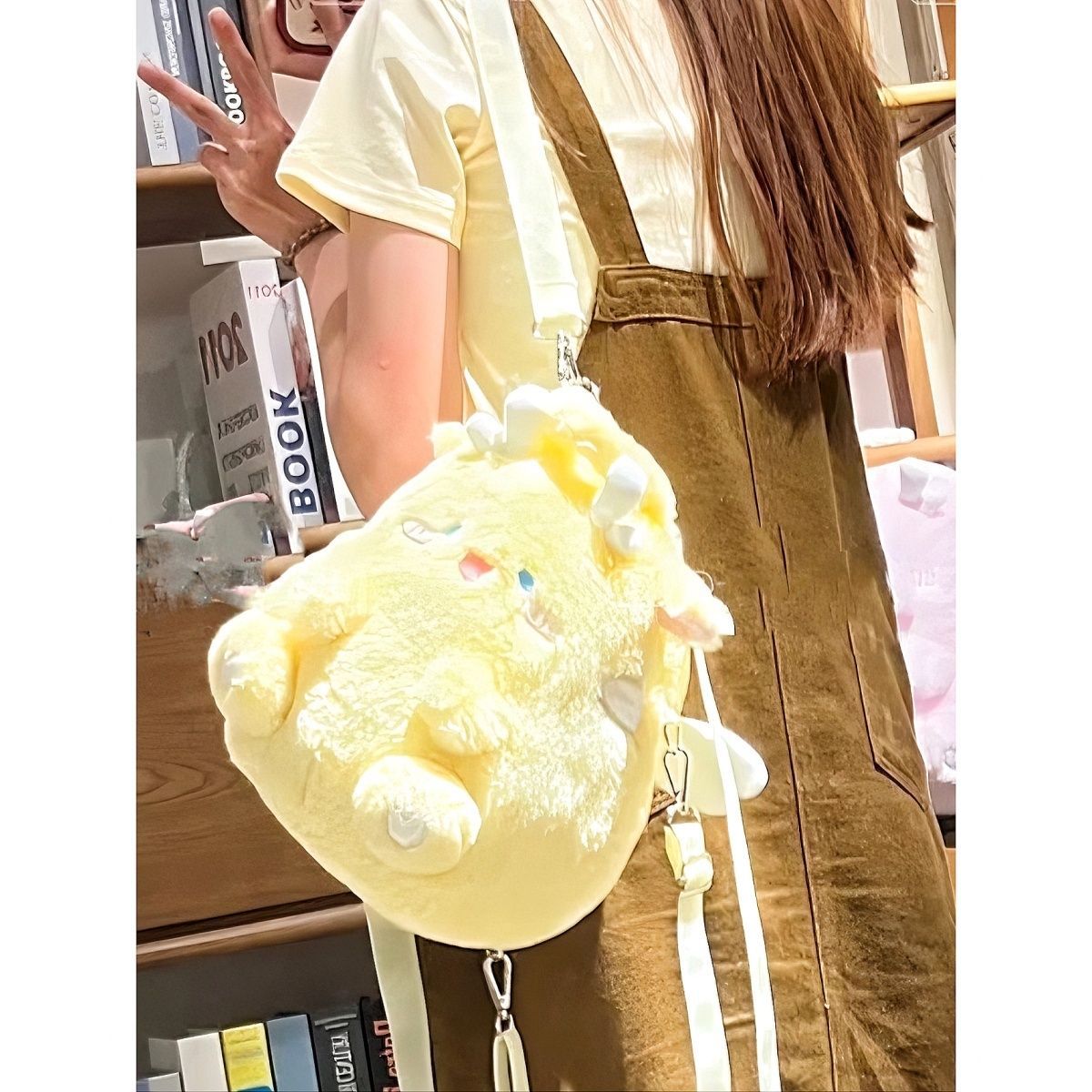 Squatting Dragon Cartoon Plush Doll Bag Girl's Heart Backpack