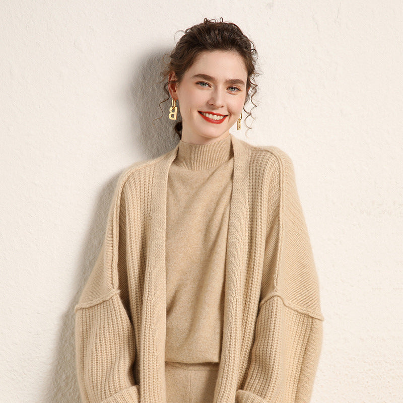 Loose Design Coarse Yarn Knitted Coat