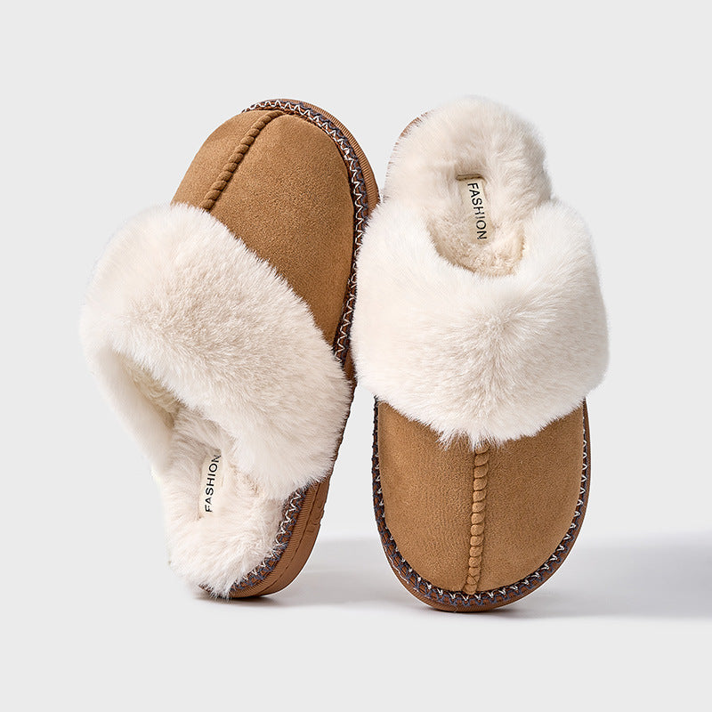 Indoor Home Non-slip Plush Thermal Base Men's Cotton Slippers