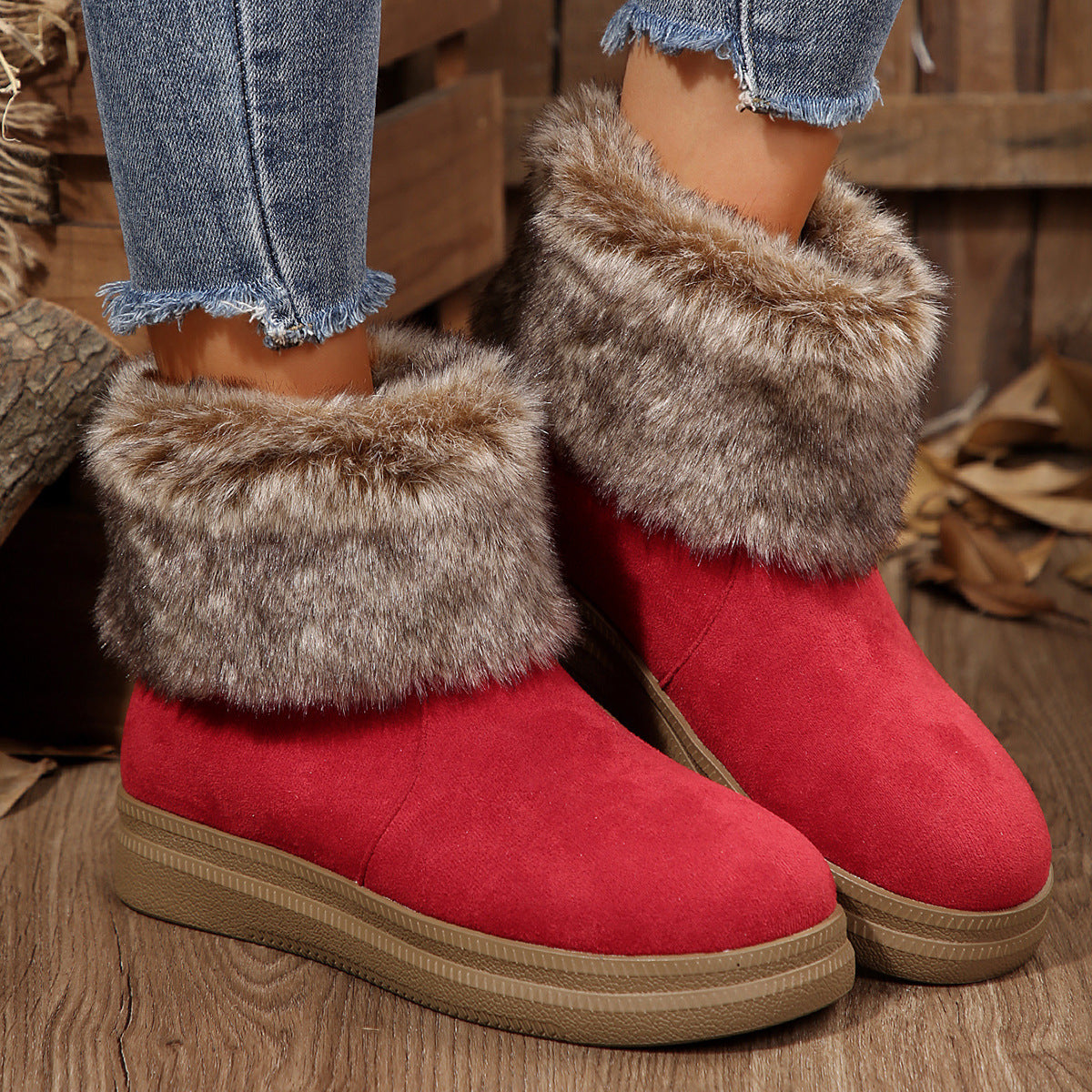 Women's Fleece-lined Cotton Snow Boots