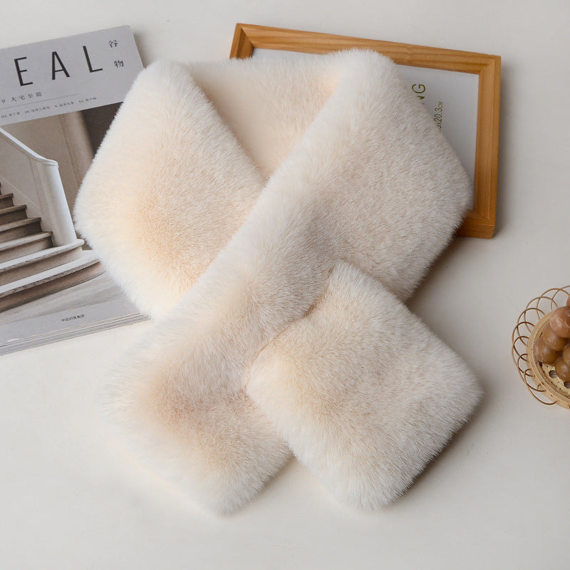 Plush Scarf Artificial Rex Rabbit Fur Thick Warm