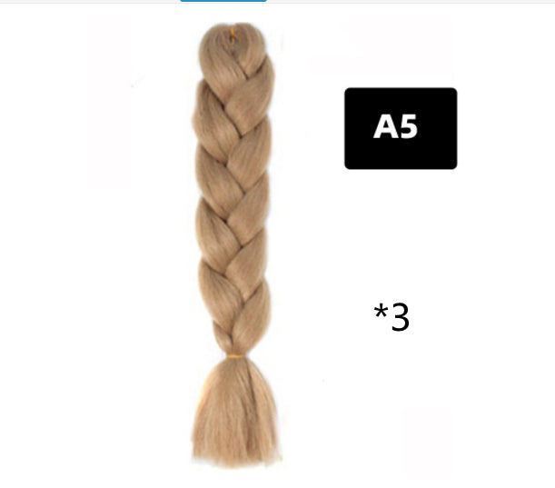 Color Big Braid African Chemical Fiber High Temperature Silk Wig Gradient