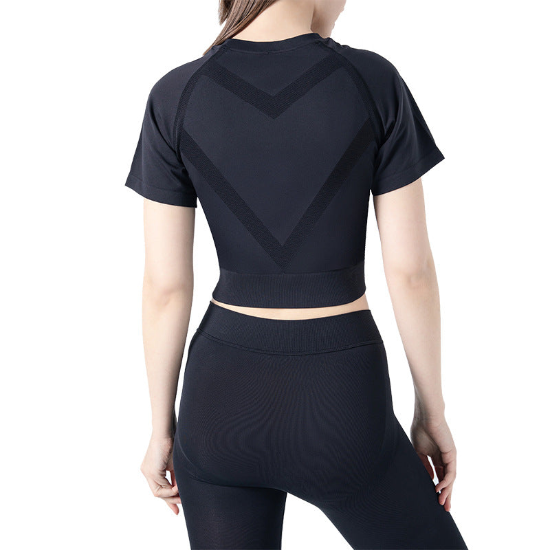 Sew Knit Solid Color Yoga Workout Top
