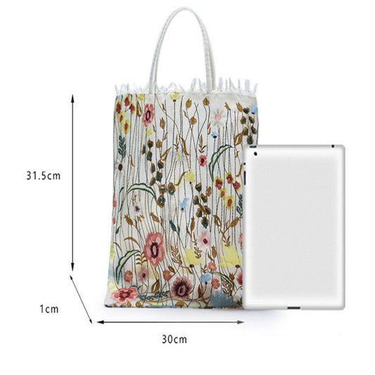 Hand Embroidered Flower Shoulder Bag Hand Lace