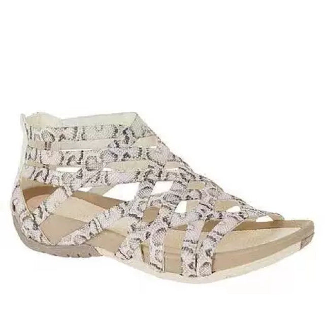 Flat Cross Strap Open Toe Leopard Print Sandals