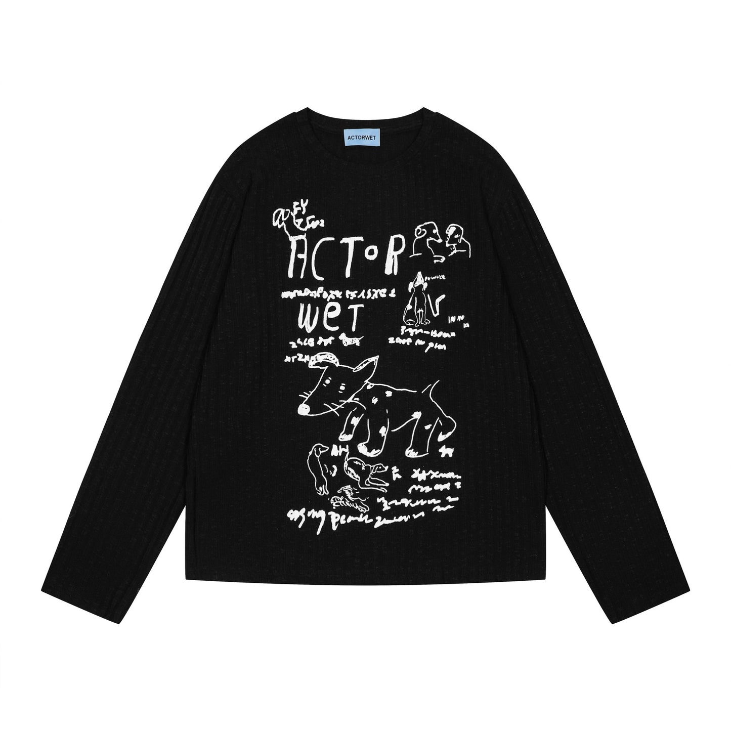 Hong Kong Style Retro Letter Animal Print Top