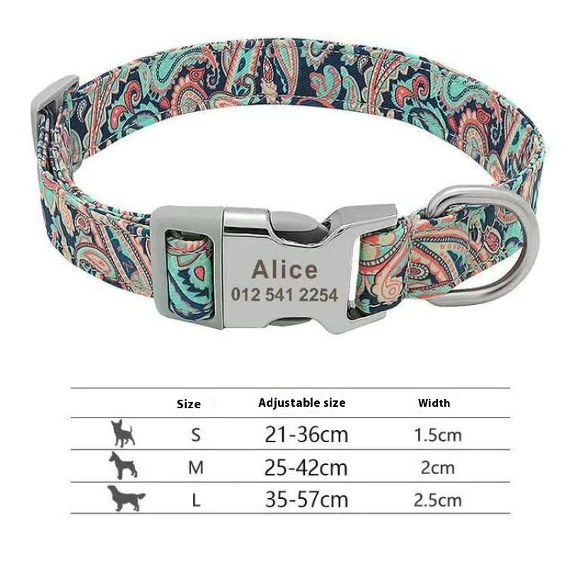 Dog Tag Anti-lost Adjustable Semi-metal Release Buckle Medium And Large