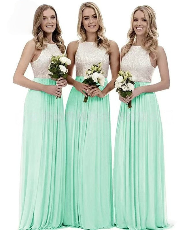 New Elegant Modest And Sophisticated Slim-Fit Long Lace Bridesmaid Dress For Spring