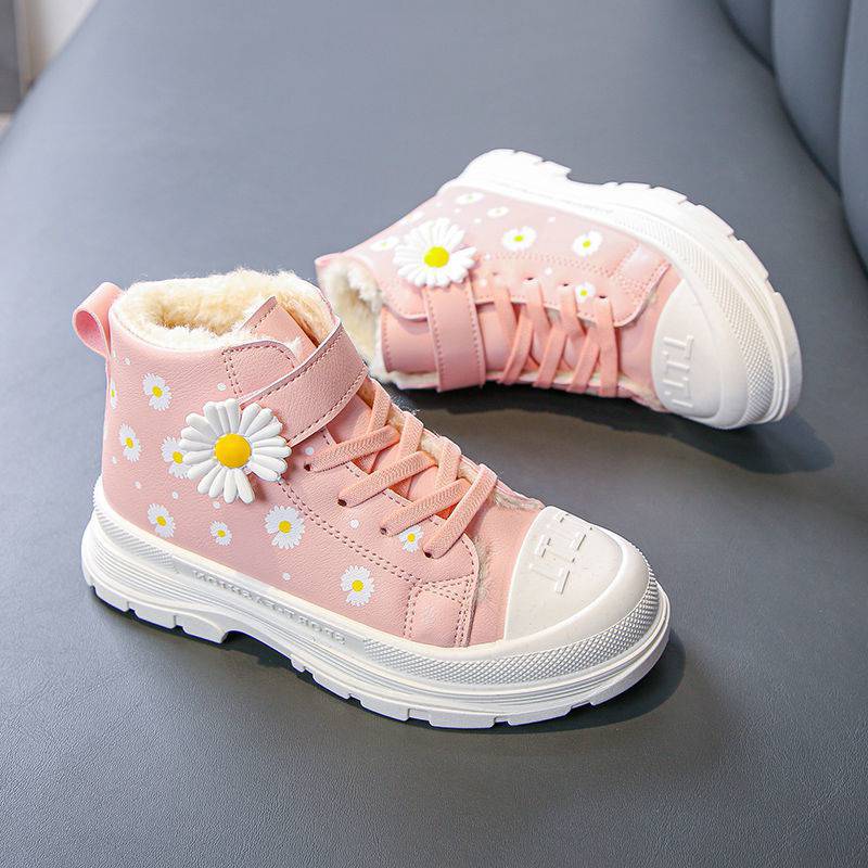 Girls Martin Boots Cotton Short Middle-aged Kids