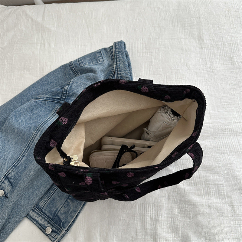 Portable Tote Bag Large Capacity Beautiful Simple Fashion Preppy Style Casual Cool Shoulder Bag