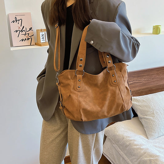 Large Capacity Tote Crossbody Frosted Shoulder Underarm Bag