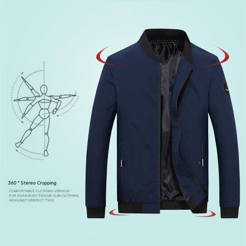 Men's Thin Coat Jacket Stand Collar Fashion Brand Casual Baseball Collar