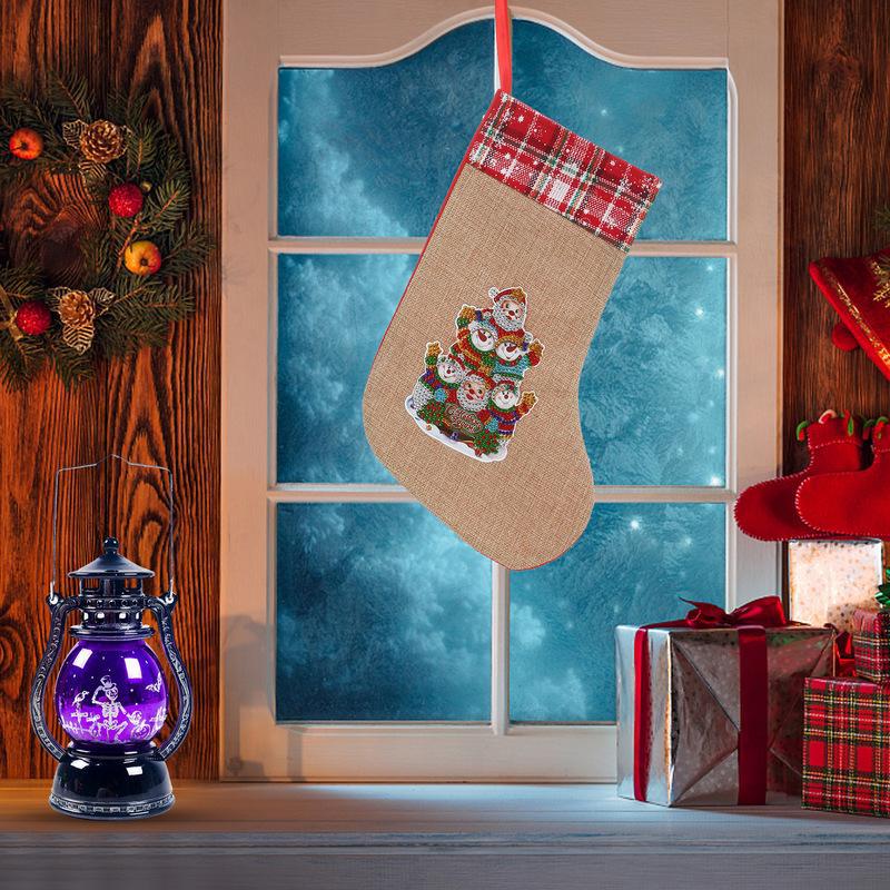 New Linen Christmas Glow Shaped Socks