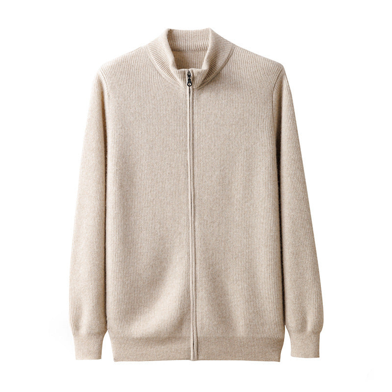 Rundhalset Sweater til Mænd med Lynlås