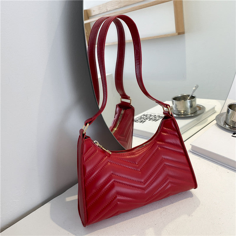 Fransk Niche-Design Rhombe Skuldertaske