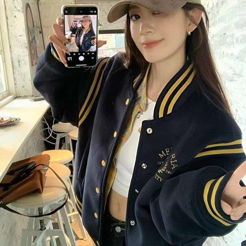 Women's Versatile Padded Baseball Jacket For Women