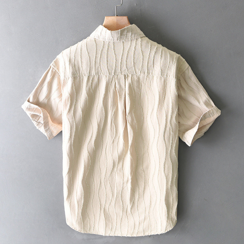 Men's Summer New Pure Cotton Short Sleeve Casual Shirt