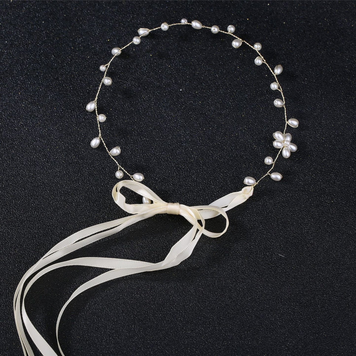 Bridal Wedding Pearl Band Diamond Hair Band