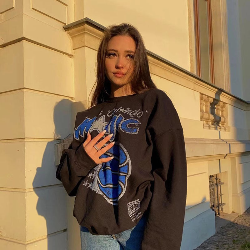 Women's Black Hooded Fleece Hooded Sweatshirt