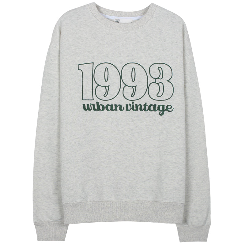 Women's Early Spring Wealth Beige Letter Pure Cotton Sweater Top
