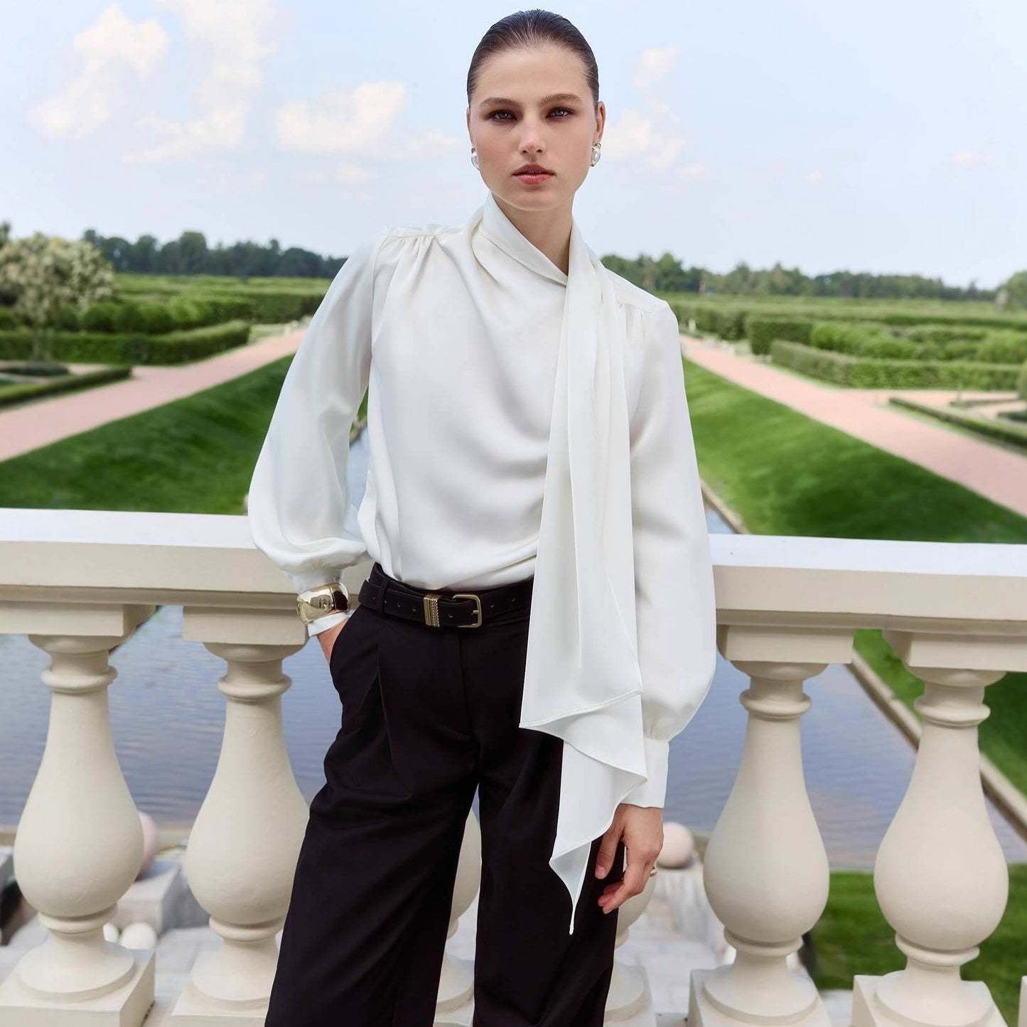 New French-style Elegant Ribbon Blouse Shirt For Women