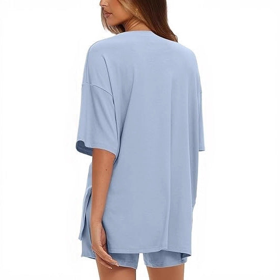 Simple Solid-Color Summer Commuter Loungewear Set
