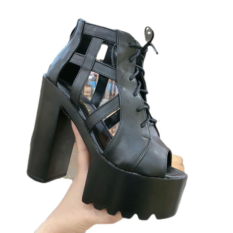 High Heeled Waterproof Platform Sandals