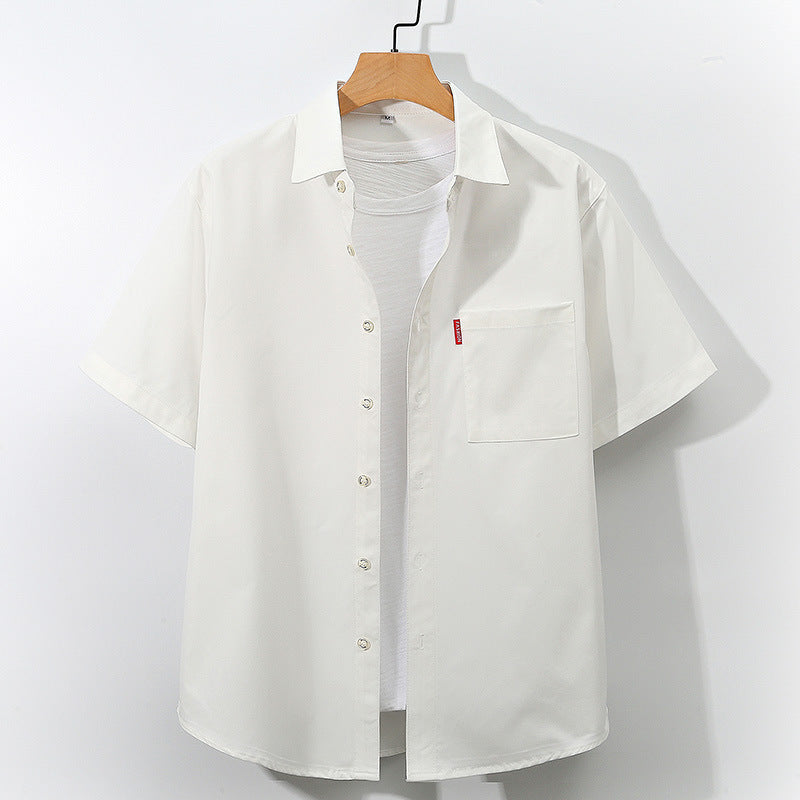 Men's Short Sleeve Shirt Youth Fashion Simple Plus Size