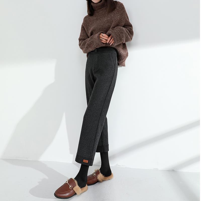 Nine Points Loose Drooping Thick Straight-leg Pants