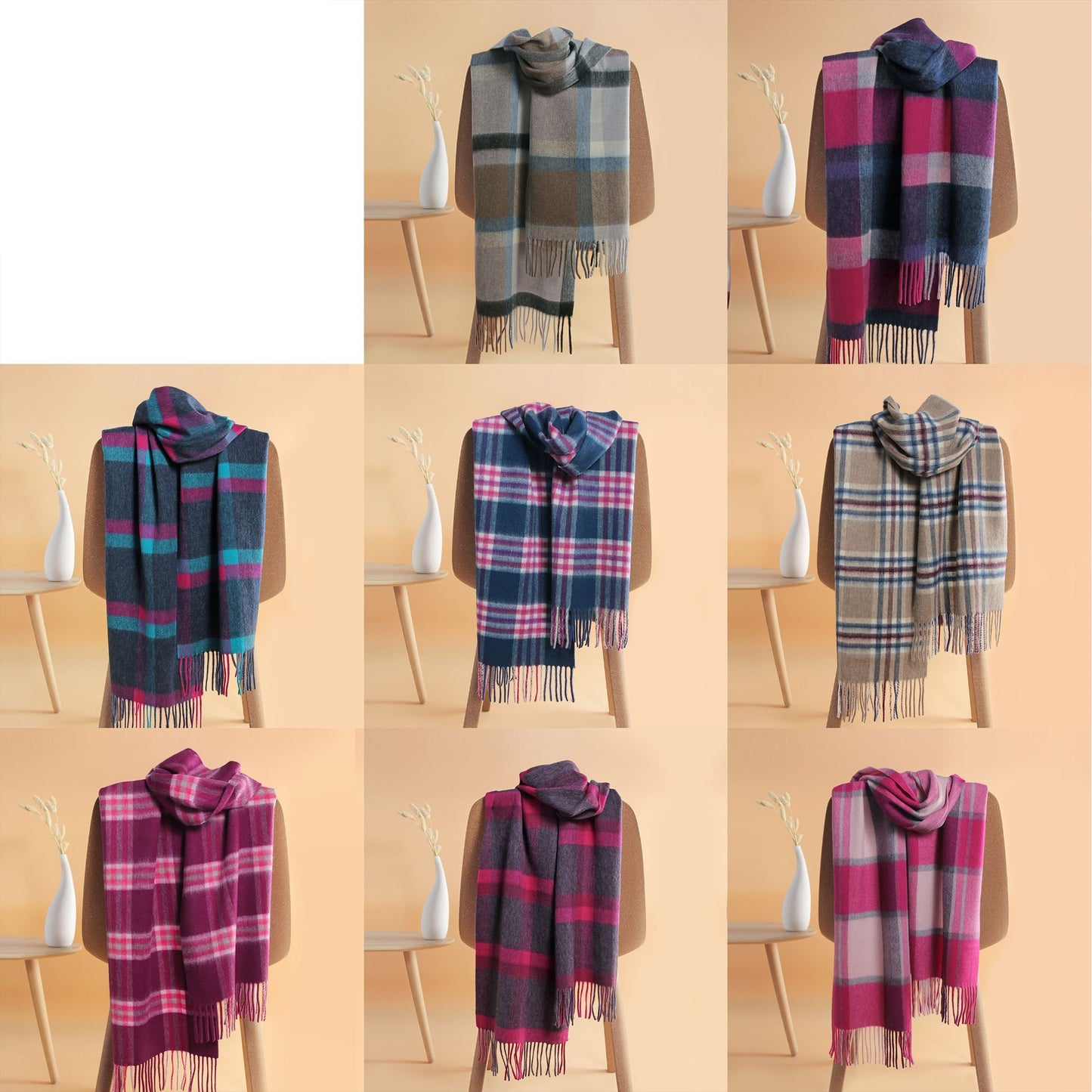 Winter Warm Thickened British Plaid Wool Scarf