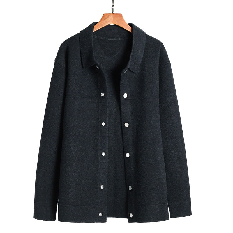 Men's Solid Color Cardigan Sweater Fashionable Jacket