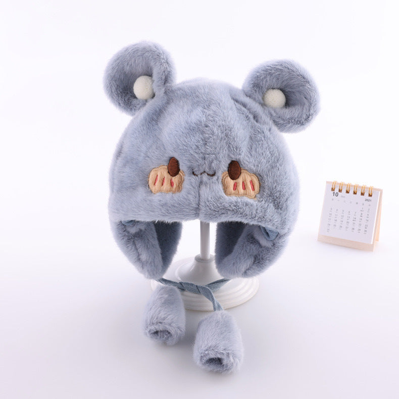 Baby Hat Cute Plush Warm Earflaps Cap