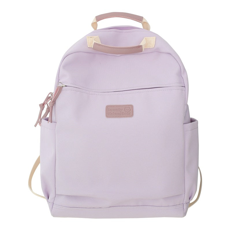 Korea Ins Simple Solid Color School Bag Female