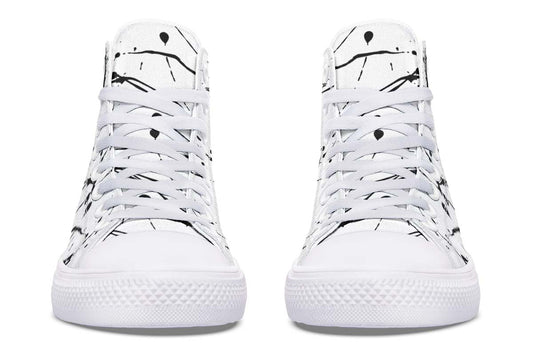 Men's And Women's Fashion Color Printing High-top Canvas Shoes