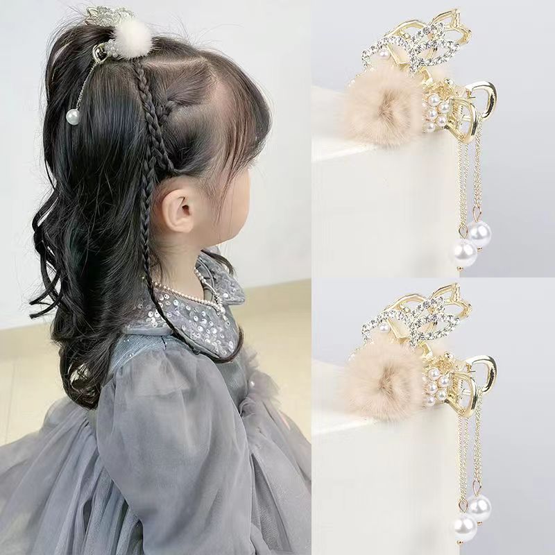 Western-style Princess New Cute High Horsetail Clip Fixed Plush Clip