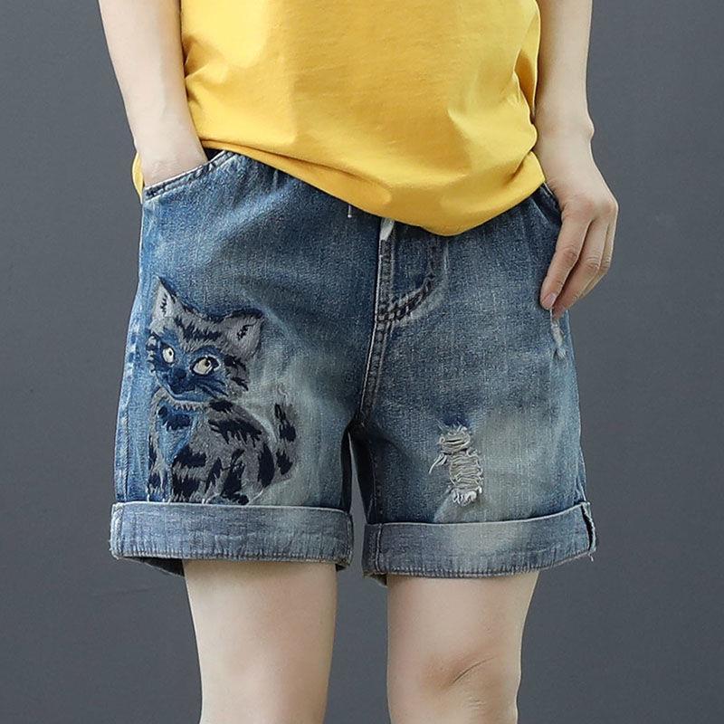 Tube Loose Casual Retro Curled Embroidery